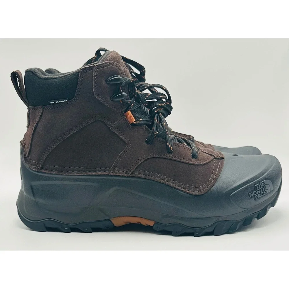 The North Face Snowfuse Waterproof Boots Mens 11 Coffee Brown TNF Black NEW